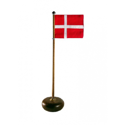 Aviendo Desk Flag Pole - Danish Flag Walnut L...