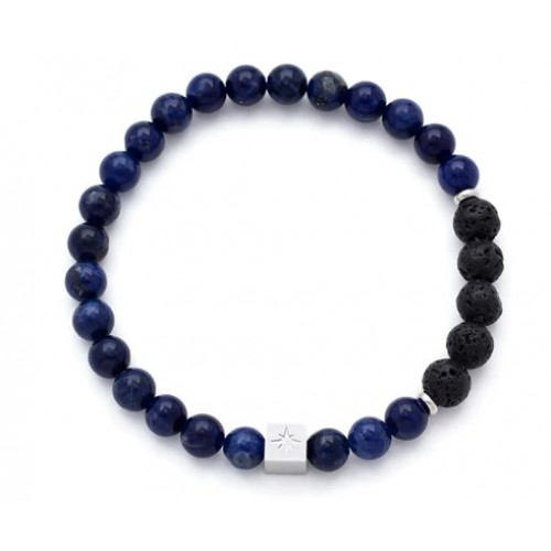 SAMIE armbånd med blå runde perler x3012sws...